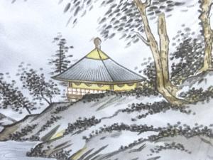 アンティーク　山水風景模様男物長襦袢